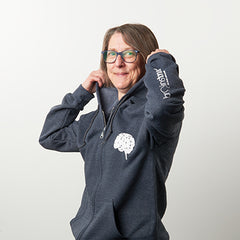 Grey Logo Zip Up Hoodie