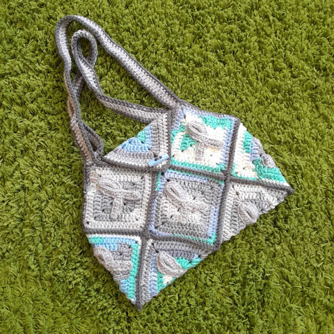 Handmade Knit Bag in Blue